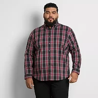 Van Heusen Cronbie Mens Long Sleeve Slim Fit Wrinkle Free Big and Tall Button-Down Shirt