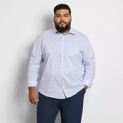 Van Heusen Originals Mens Long Sleeve Slim Fit Stretch Fabric Wrinkle Free Big and Tall Button-Down Shirt