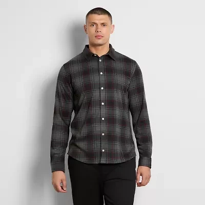 Van Heusen Performance Knit Mens Long Sleeve Regular Fit Stretch Fabric Big and Tall Button-Down Shirt