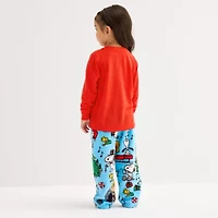 Toddler Unisex Peanuts Snoopy Microfleece Crew Neck Long Sleeve 2-pc. Matching Family Pajama Sets