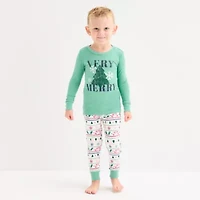 North Pole Trading Co. Very Merry Fairisle Toddler Boys Crew Neck Long Sleeve 2-pc. Matching Family Pajama Sets