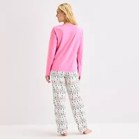 North Pole Trading Co. Very Merry Fairisle Womens Crew Neck Long Sleeve 2-pc. Matching Family Pajama Sets