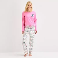 North Pole Trading Co. Very Merry Fairisle Womens Crew Neck Long Sleeve 2-pc. Matching Family Pajama Sets