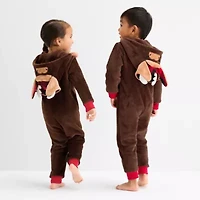 North Pole Trading Co. Toddler Unisex Plush Hooded Long Sleeve Matching Family One Piece Pajama