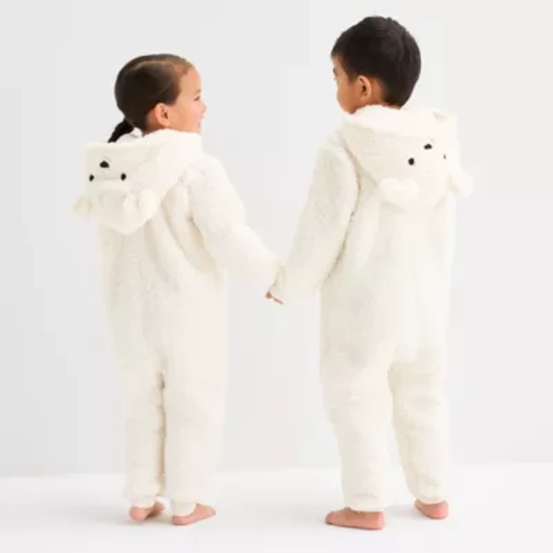 North Pole Trading Co. Polar Bear Toddler Unisex Hooded Long Sleeve Matching Family One Piece Pajama