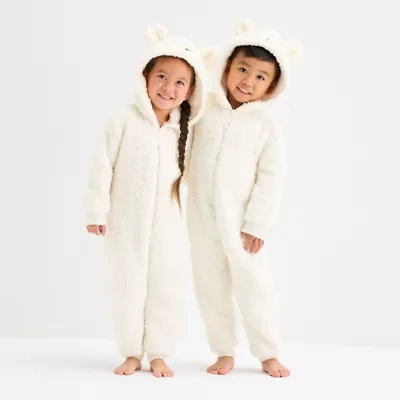 North Pole Trading Co. Polar Bear Toddler Unisex Hooded Long Sleeve Matching Family One Piece Pajama