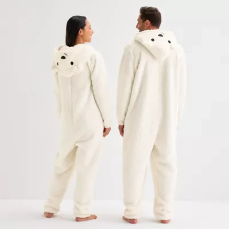 North Pole Trading Co. Polar Bear Unisex Adult Hooded Long Sleeve Matching Family One Piece Pajama