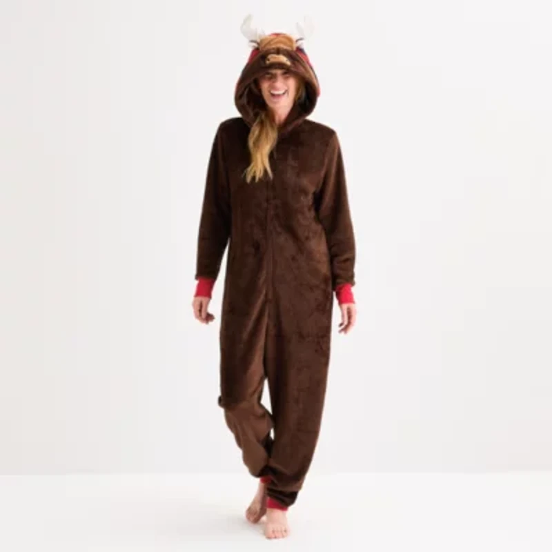 North Pole Trading Co. Unisex Adult Plush Hooded Long Sleeve Matching Family One Piece Pajama