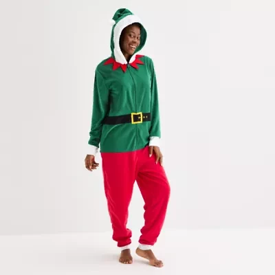North Pole Trading Co. Unisex Adult Microfleece Hooded Long Sleeve Matching Family One Piece Pajama