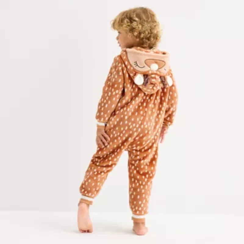 North Pole Trading Co. Toddler Unisex Plush Hooded Long Sleeve Matching Family One Piece Pajama