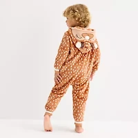 North Pole Trading Co. Toddler Unisex Plush Hooded Long Sleeve Matching Family One Piece Pajama