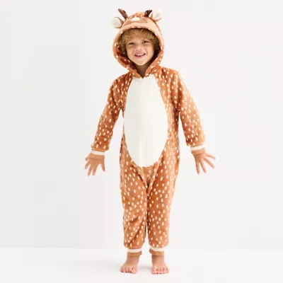 North Pole Trading Co. Toddler Unisex Plush Hooded Long Sleeve Matching Family One Piece Pajama
