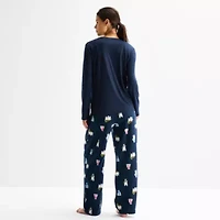 North Pole Trading Co. Polar Bear Womens Crew Neck Long Sleeve 2-pc. Matching Family Maternity Pajama Sets