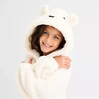 North Pole Trading Co. Polar Bear Little & Big Kid Unisex Microfleece Hooded Long Sleeve Matching Family Nightgown