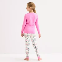 North Pole Trading Co. Very Merry Fairisle Little & Big Kid Girls Crew Neck Long Sleeve 2-pc. Matching Family Pajama Sets