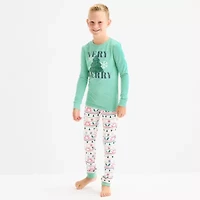 North Pole Trading Co. Very Merry Fairisle Little & Big Kid Unisex Crew Neck Long Sleeve 2-pc. Matching Family Pajama Sets