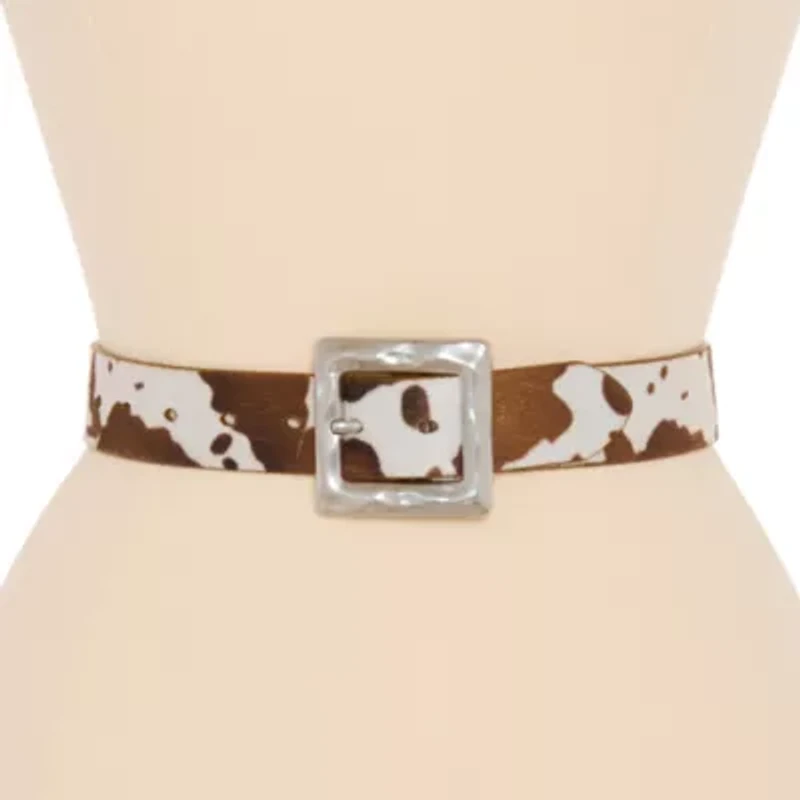Jessica Simpson Hammered Cow Print 1 Pair Womens Belt