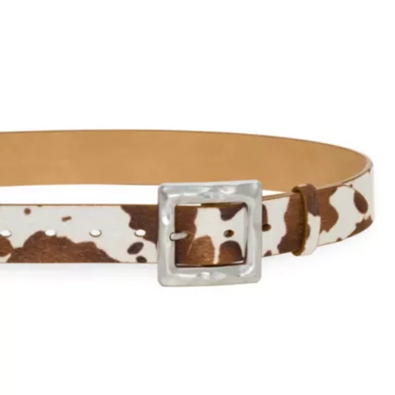 Jessica Simpson Hammered Cow Print 1 Pair Womens Belt