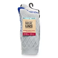 Muk Luks Microfiber Womens Multi-Pack 3 Pair Boot Socks