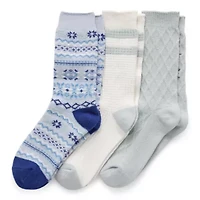 Muk Luks Microfiber Womens Multi-Pack 3 Pair Boot Socks