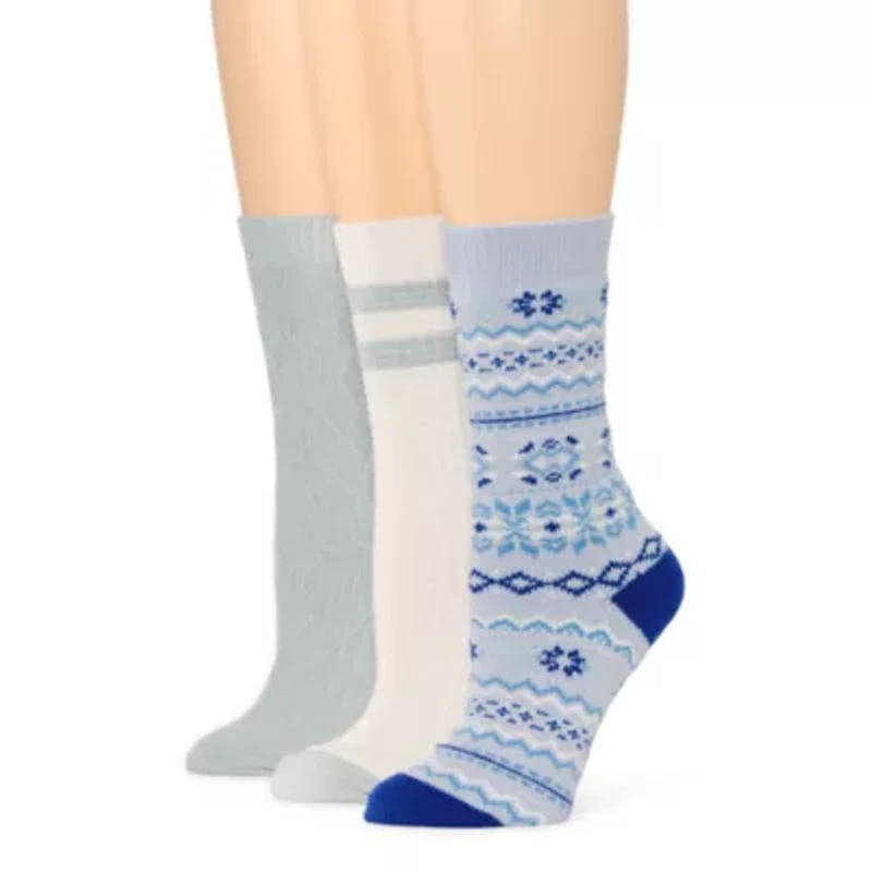 Muk Luks Microfiber Womens Multi-Pack 3 Pair Boot Socks