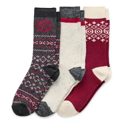 Muk Luks Microfiber Womens Multi-Pack 3 Pair Boot Socks