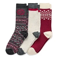 Muk Luks Microfiber Womens Multi-Pack 3 Pair Boot Socks