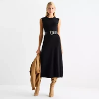 Worthington Womens Short Sleeve Sweater Dress