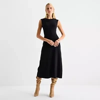 Worthington Womens Short Sleeve Sweater Dress