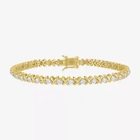 (G-H, Si2-I1) Womens 2 CT. T.W. Lab Grown White Diamond 14K Gold Over Silver 7.25 Inch Tennis Bracelet