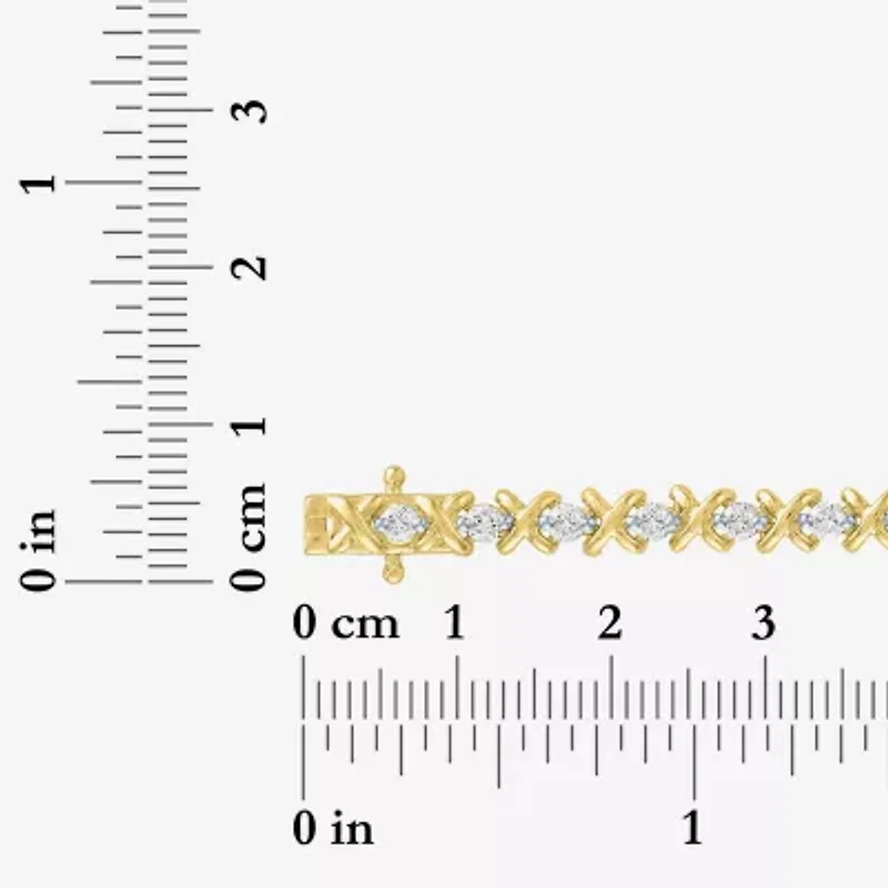 (G-H, Si2-I1) Womens 2 CT. T.W. Lab Grown White Diamond 14K Gold Over Silver 7.25 Inch Tennis Bracelet