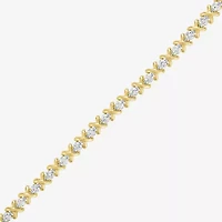 (G-H, Si2-I1) Womens 2 CT. T.W. Lab Grown White Diamond 14K Gold Over Silver 7.25 Inch Tennis Bracelet