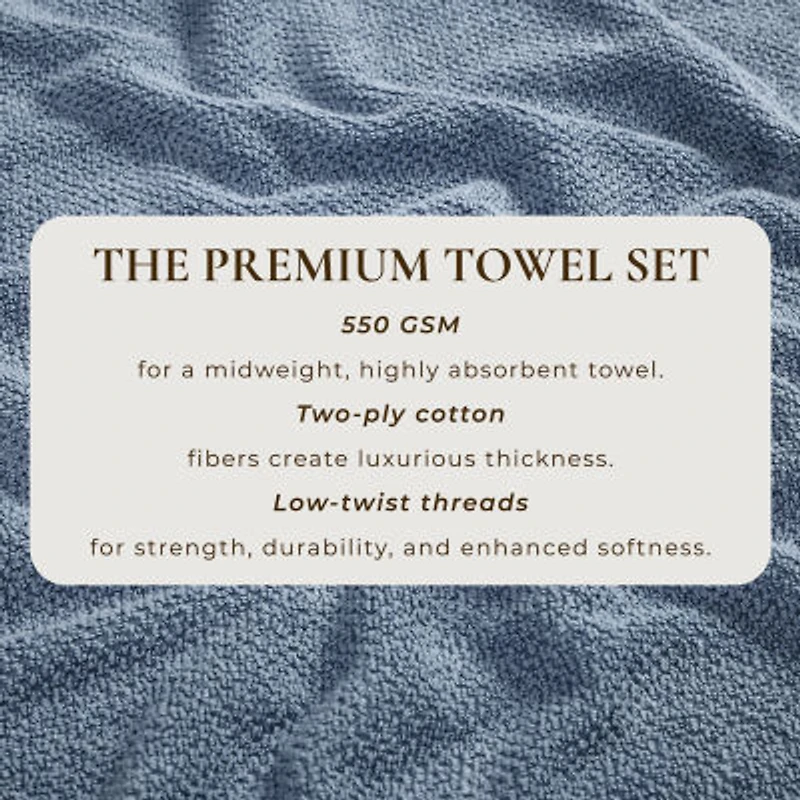 Linery Cotton Quick-Dry Textured 6-pc. Quick Dry Bath Towel Set