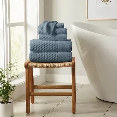 Linery Cotton Quick-Dry Waffle Textured 6-pc. Bath Towel Set