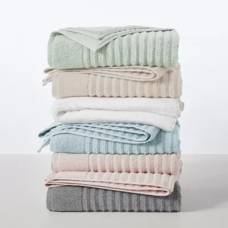 Linery Solid Cotton Ribbed Textured 2-pc. Bath Sheet