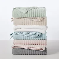 Linery Solid Cotton Ribbed Textured 2-pc. Bath Sheet