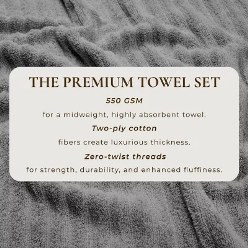 Linery Solid Cotton Ribbed Textured 2-pc. Bath Sheet