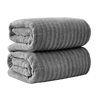 Linery Solid Cotton Ribbed Textured 2-pc. Bath Sheet