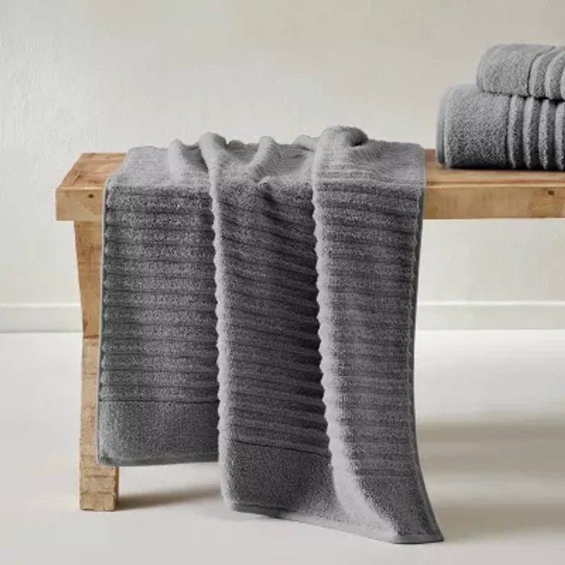 Linery Solid Cotton Ribbed Textured 2-pc. Bath Sheet