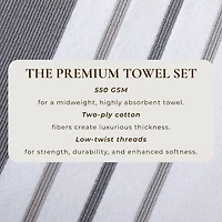 Linery Luxury Cotton Decorative 4-pc. Quick Dry Striped Bath Towel