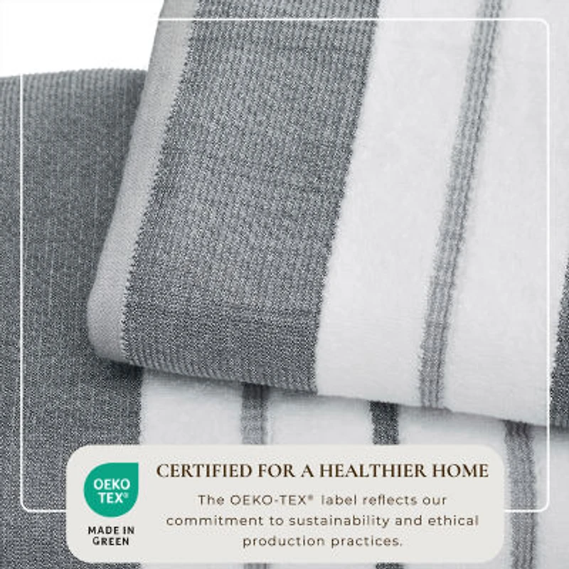 Linery Luxury Cotton Decorative 4-pc. Quick Dry Striped Bath Towel
