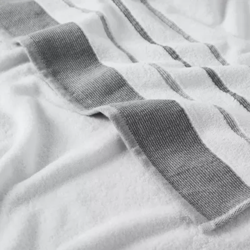 Linery Luxury Cotton Decorative 4-pc. Quick Dry Striped Bath Towel
