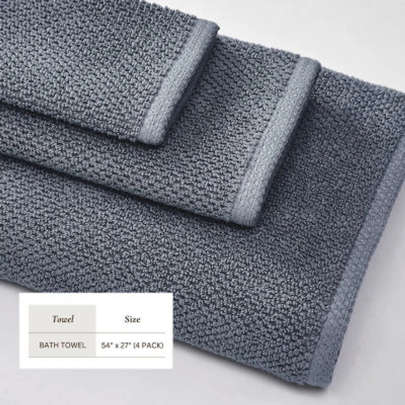 Linery Linery Cotton Quick-Dry Textured 4-pc. Quick Dry Bath Towel