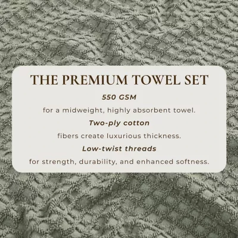 Linery Cotton Quick-Dry Textured Bath Towels 4-pc. Quick Dry Diamond Bath Towel