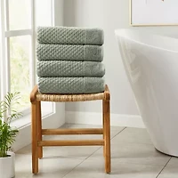 Linery Cotton Quick-Dry Textured Bath Towels 4-pc. Quick Dry Diamond Bath Towel