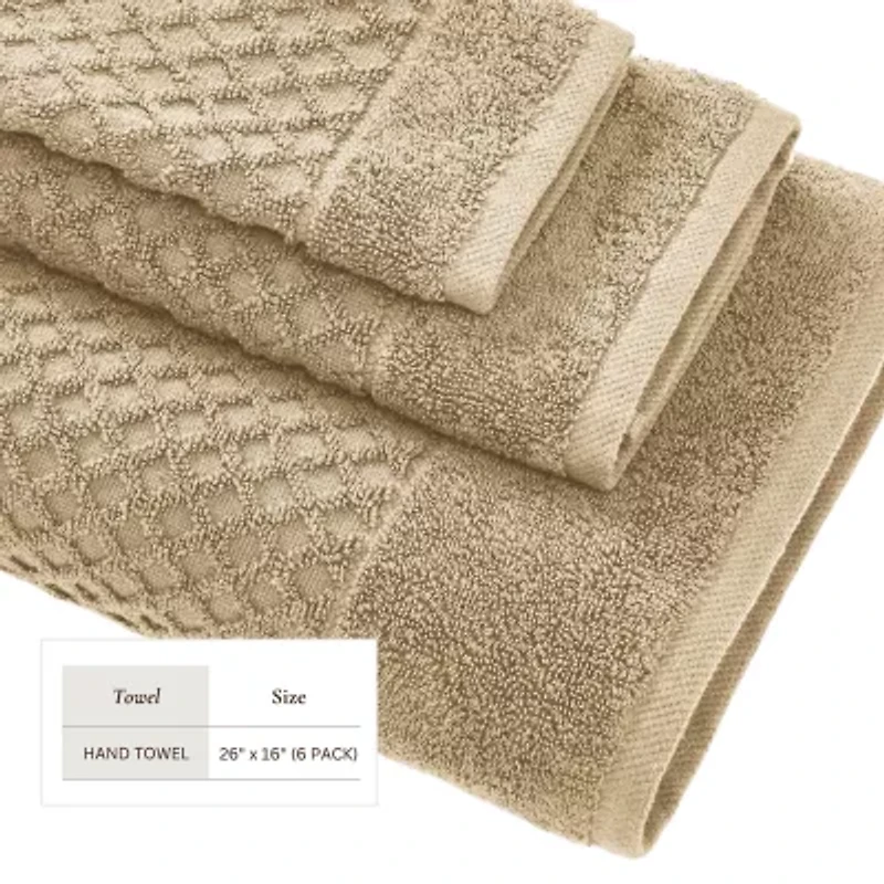 Linery Cotton Quick-Dry Textured 6-pc. Hand Towel