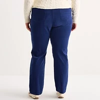 St. John's Bay Womens Plus High Rise Wide Leg Corduroy Pant