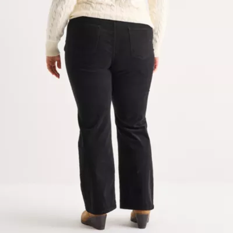 St. John's Bay Womens Plus Mid Rise Bootcut Corduroy Pant