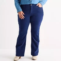 St. John's Bay Womens Mid Rise Bootcut Corduroy Pant Plus