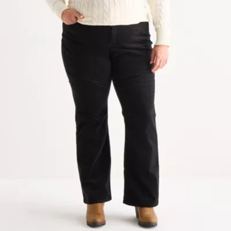 St. John's Bay Womens Plus Mid Rise Bootcut Corduroy Pant
